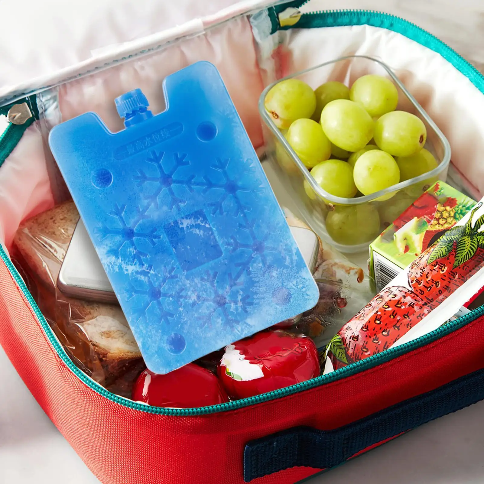 Eisbeutel für Lunchboxen und -kühler. Schlanker, wiederverwendbarer Lunchbox-Kühler für Frauen. Schnelles Einfrieren, platzsparender Gefrierschrank