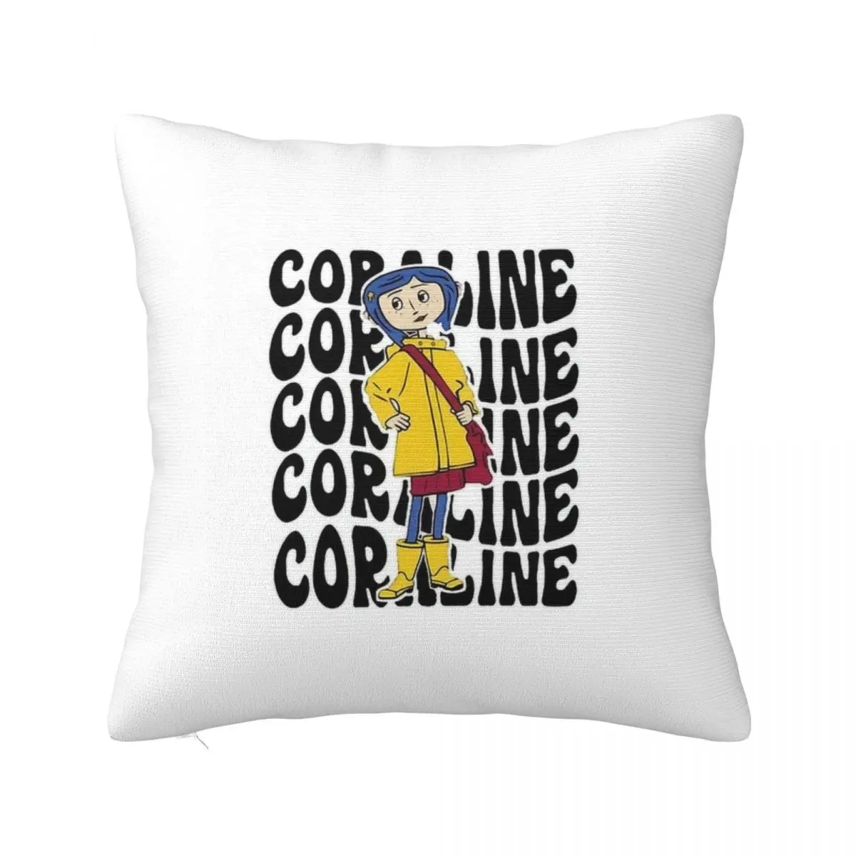 Coralined Caroline Anime Square Pillow Square Pillow White Square pillow