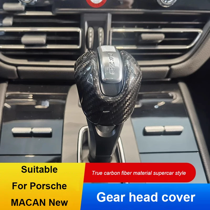 

For Porsche Macan 2022 2023 Real Carbon Fiber Car Center Control Shift Head Cover Decorative Frame Car Interior Accessories