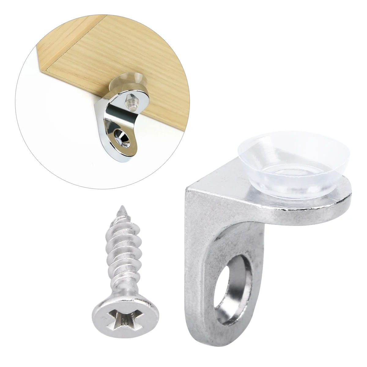 

20 PCS Glass Shelf Tray Shelving Brackets Zinc Alloy Wall-mounted Silver Racking