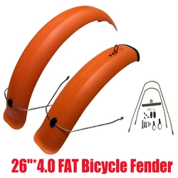 Snow Bike Mudguard, Beach Bike, All-Inclusive, Fat Bicycle, Orange Fender, Bicycle Accessories, 26Inch * 4.0