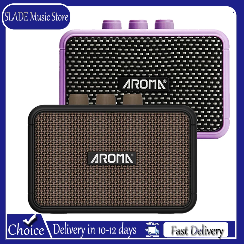 

Мини-усилитель для электрогитары Aroma AG-04, перезаряжаемый, с Bluetooth, чистым овердрайвом, разъемом для наушников, портативный ретро-усилитель