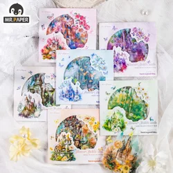 Mr. Paper Vintage Plant Flower Stickers Sparkling Castle Theme Hand Account Collage Materials Stationery 10pcs/pack