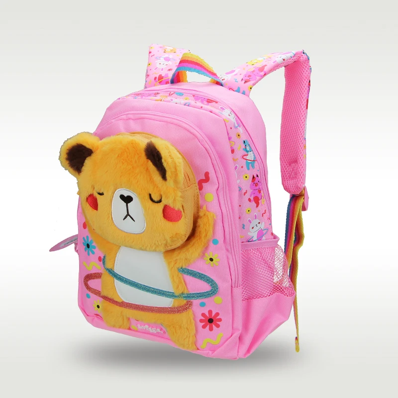 Smighidden-Sac d'école original pour enfants, fournitures scolaires de modélisation de dessin animé, ours rose SR, 14 pouces, Australie, vente à chaud