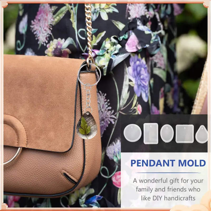 

Silicone Pendant Mold Resin Keychain DIY Craft Epoxy Decorative Molds for Jewelry Making Kit Keychain Pendant Molds for DIY