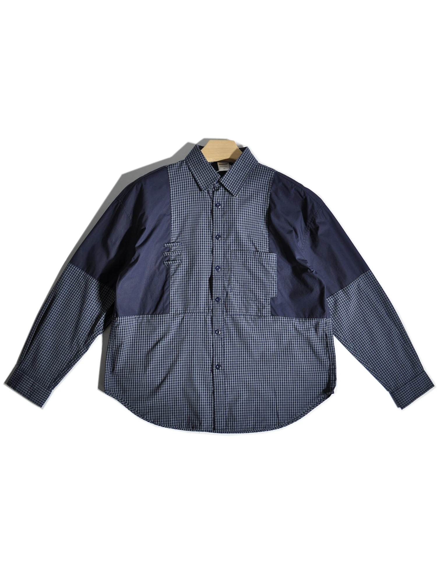 

Loose Fit Plaid irt Jaet y Contrast Color Splicing Sle Spring Summer Youth Faion Breathable Cotton Long Sve