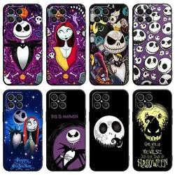 Case For Huawei Honor X8 X8a X9a 8X 90 Lite X7 X7a X9 70 Magic5 Pro SE Black Silicone Funda Phone Cover Disney Skull Jack Sac