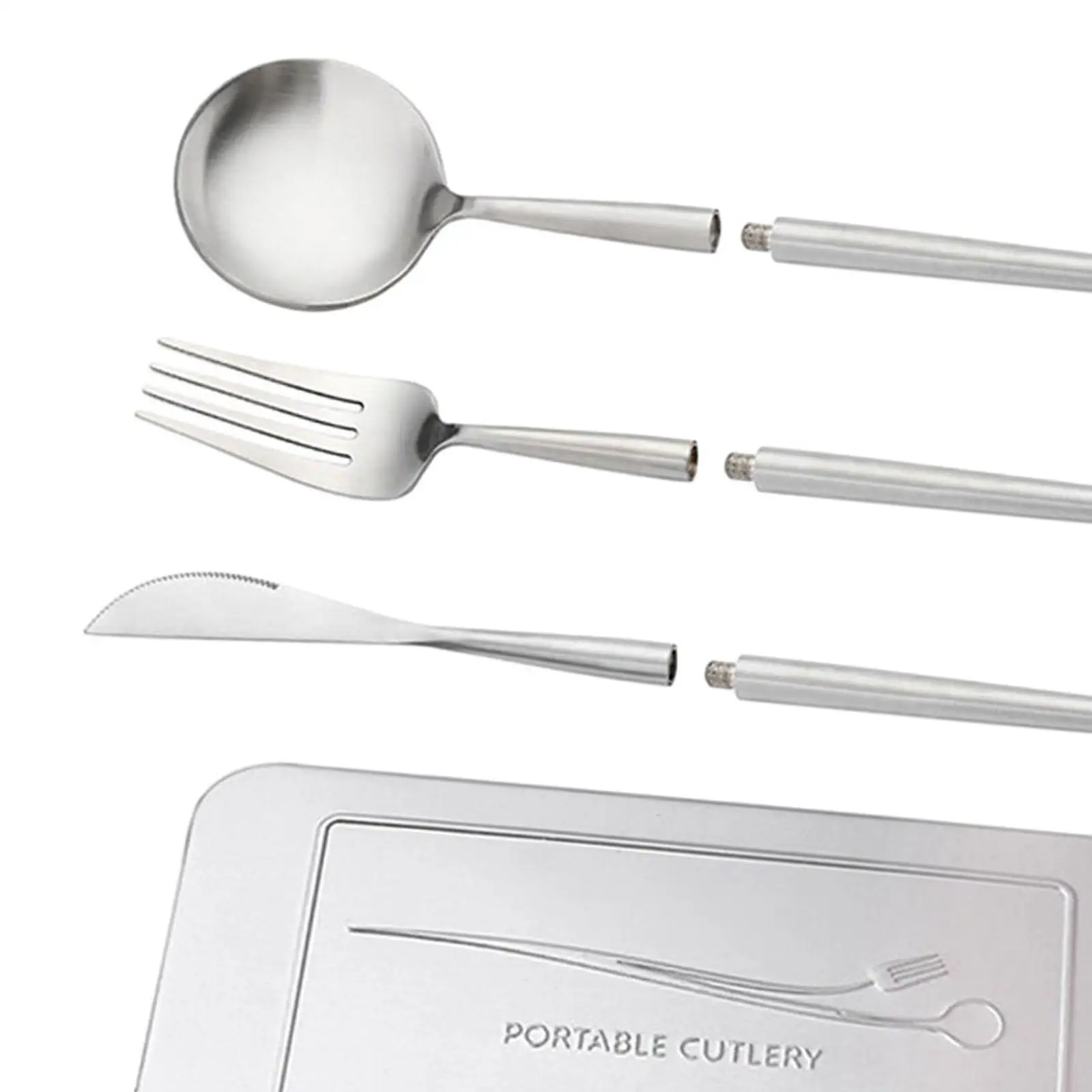 4Pcs Camping Utensil Set Flatware Set Detachable Dinnerware Camping Cutlery Set Portable Utensils for Office Backpacking Home