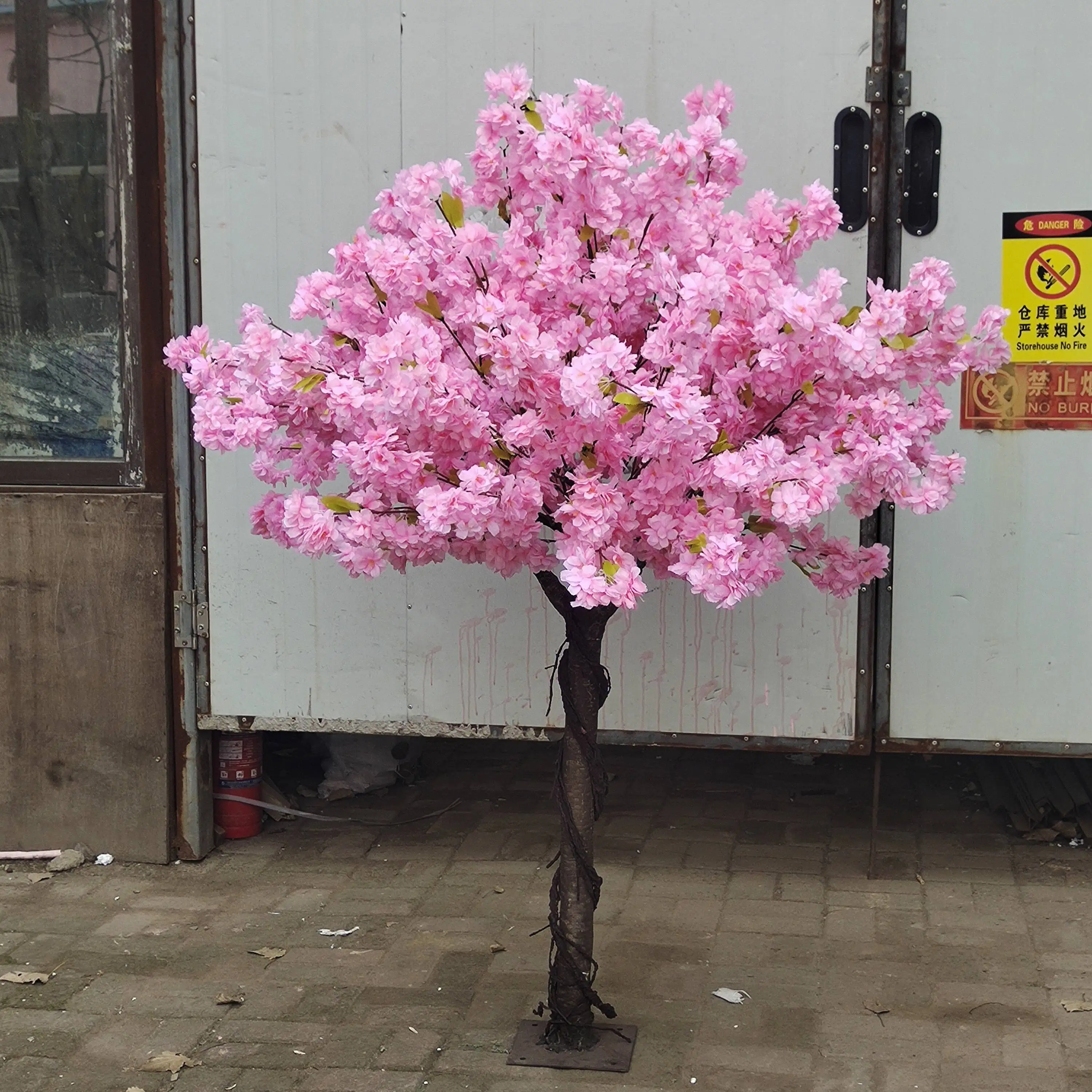 D-CT001 customized big artificial cherry blossom plant faux silk pink white Cherry Blossom Tree for Wedding Decoration