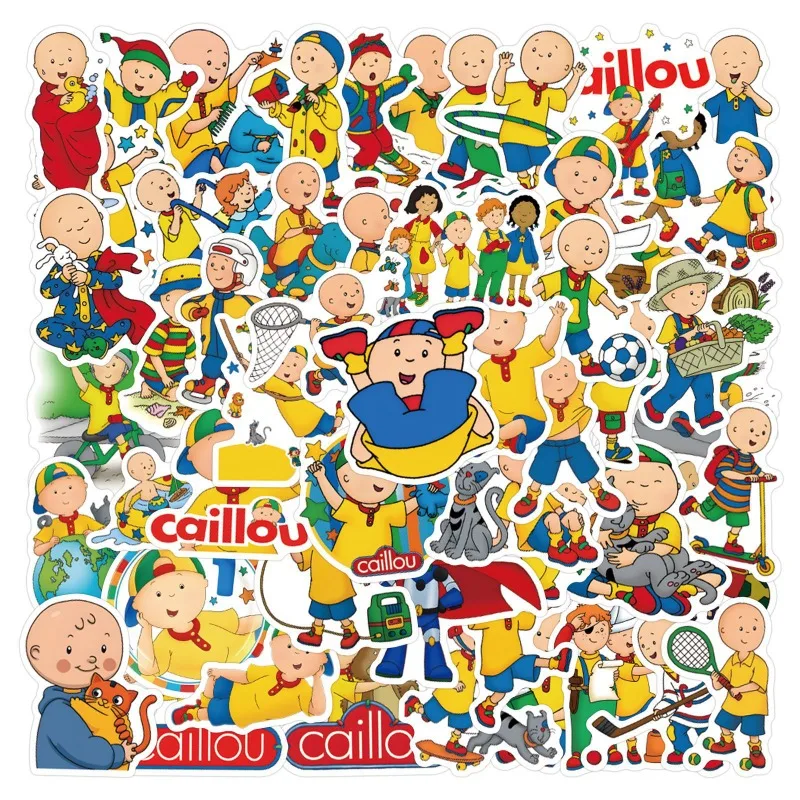 55pcs Caillou Animated Stickers Suitcase Water Cup Stationery Mobile Phone Car Scooter Laptop Refrigerator Decorative Stickers