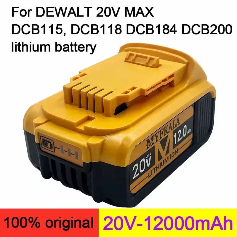 

Новый 100% оригинальный аккумулятор 12000 мАч 20 В для электроинструмента Dewalt DCB206 20 В 12,0 Ач аккумулятор DCB206 20 В DCB205 DCB200