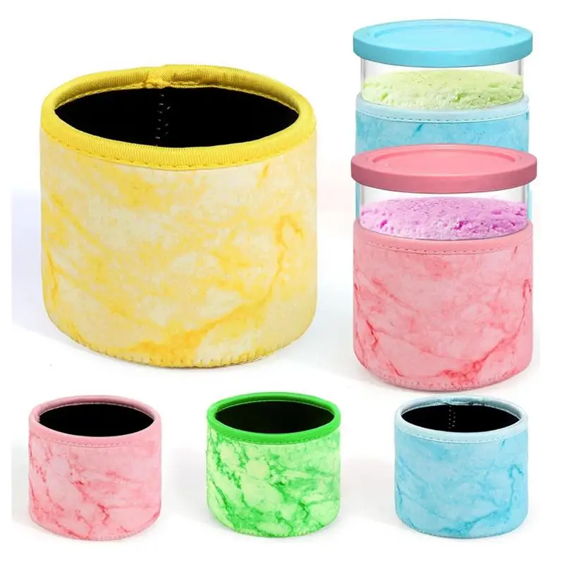 Ice Cream Neoprene Sleeve 4pcs Insulated Pint Ice Cream Sleeve Cozy Drink Neoprene Insulated Bottle Bag for Water Bottle Ice