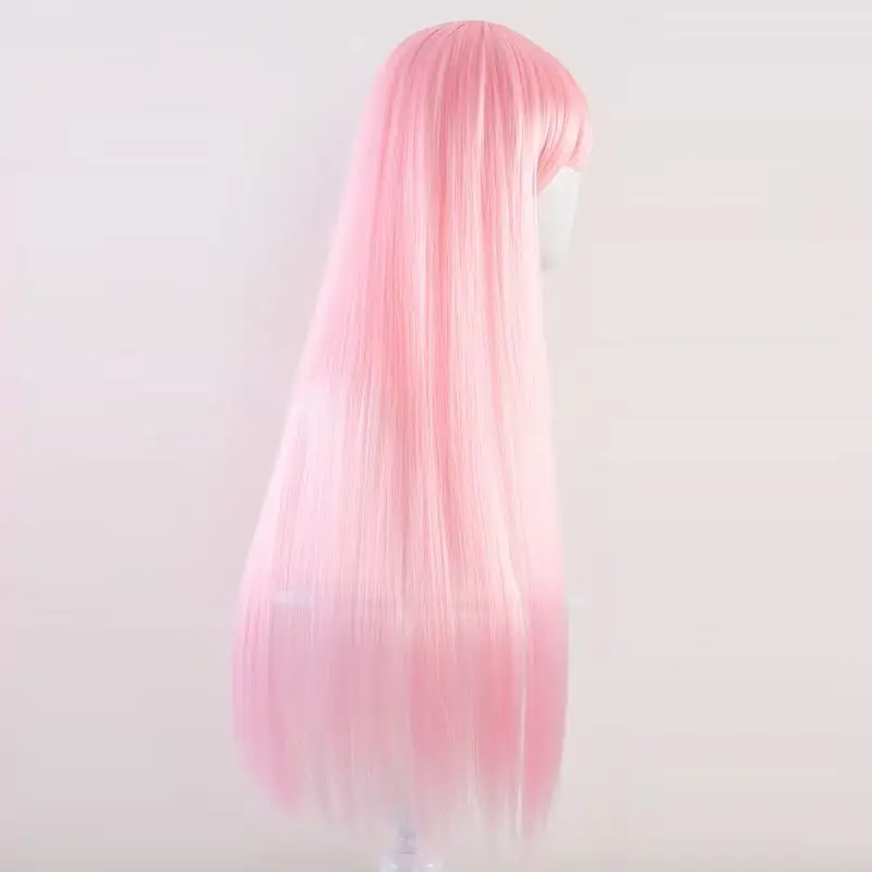 DARLING in the 02 National Team Champion شعر مستعار وردي طويل مستقيم مع غرة #5