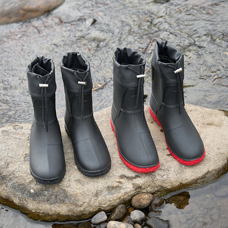 

Модные мужские дождевые туфли, новые водонепроницаемые нескользящие резиновые сапоги 2024, удобная рабочая резиновая обувь для защиты труда для мужчин