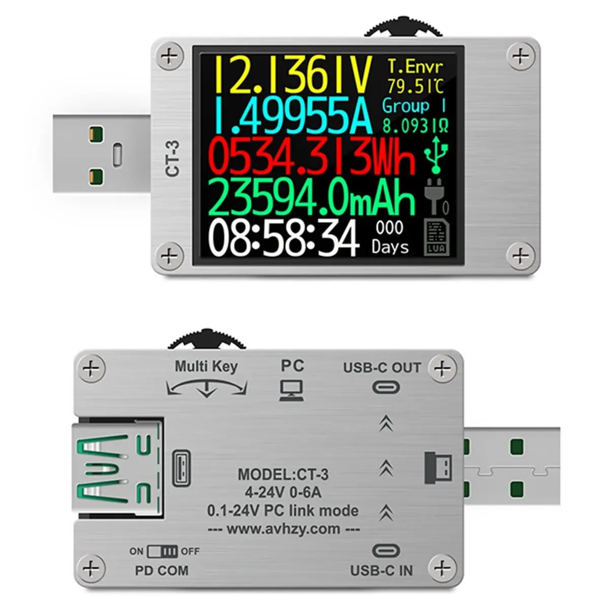 【CYBER MONDAY】USB Power Meter USB 3.1 Tester Digital Multimeter Current Tester Voltage Detector Lua Interpreter Integrated DC 26
