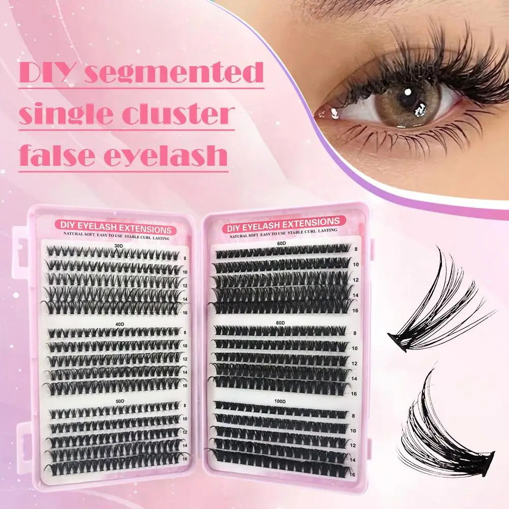 Extension de cils naturels et charmants, renards segmentés, grappes de maquillage simples, faux outils moelleux W2T9