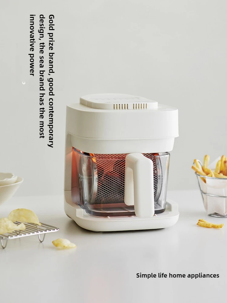 220V 2L Glass Air Fryer Home Use Visual Multifunctional Smart Electric Deep Fryer No Need to Turn Over, Exquisite Design