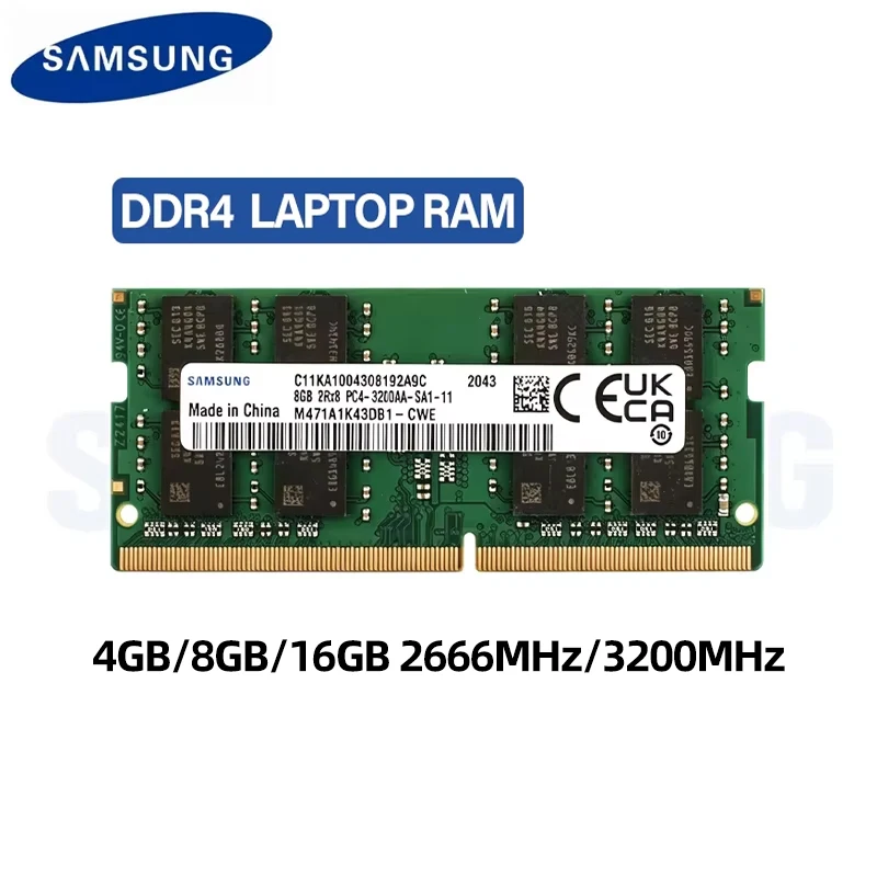 SAMSUNG DDR4 4GB 8GB 16GB 2666MHz 3200MHz Laptop Ram Non-ECC SODIMM 1.2V 260PIN Notebook Memory For Intel & AMD CPU