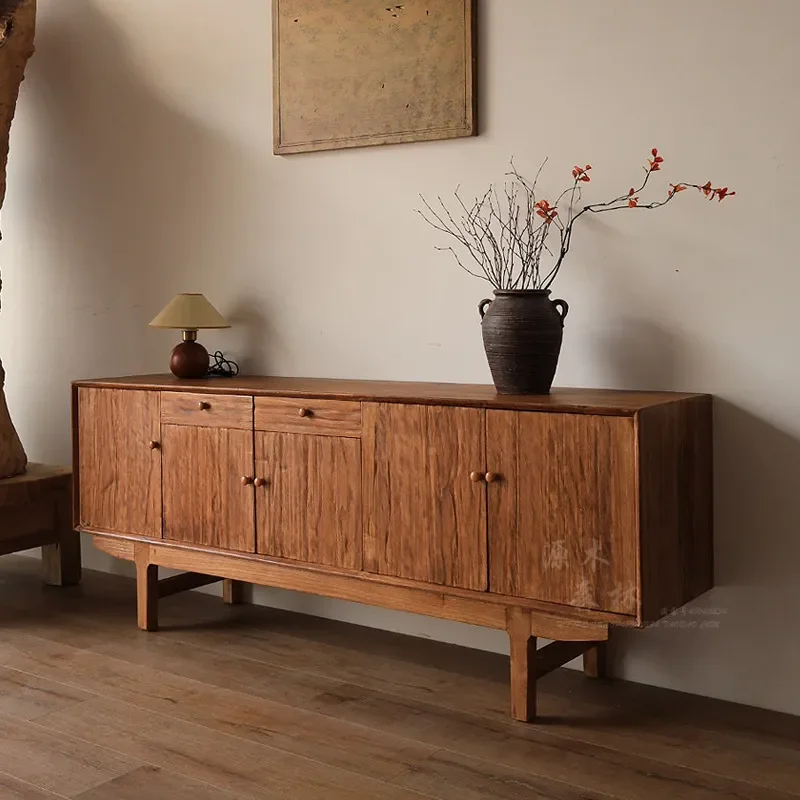 For Old Wood Renovation Medieval Dining Side Cabinet TV Stand Solid Wood Locker Tea Storage