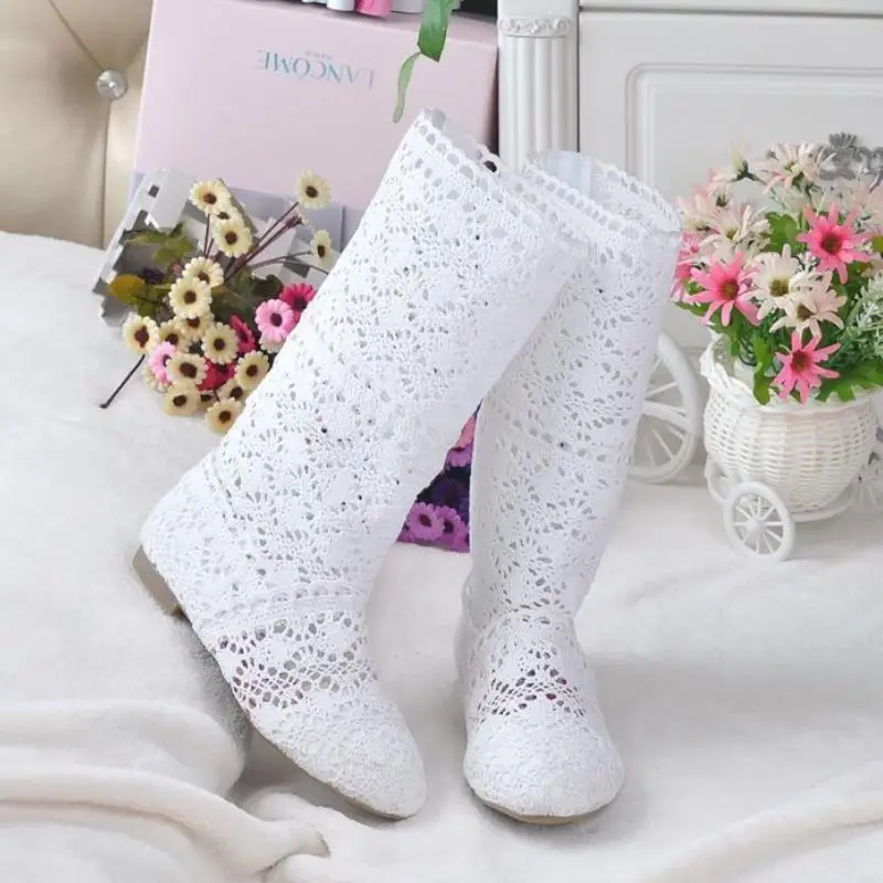 Crochet summer boots boots new shoes lace hollow crochet boots XL hollow fashion women\'s boots