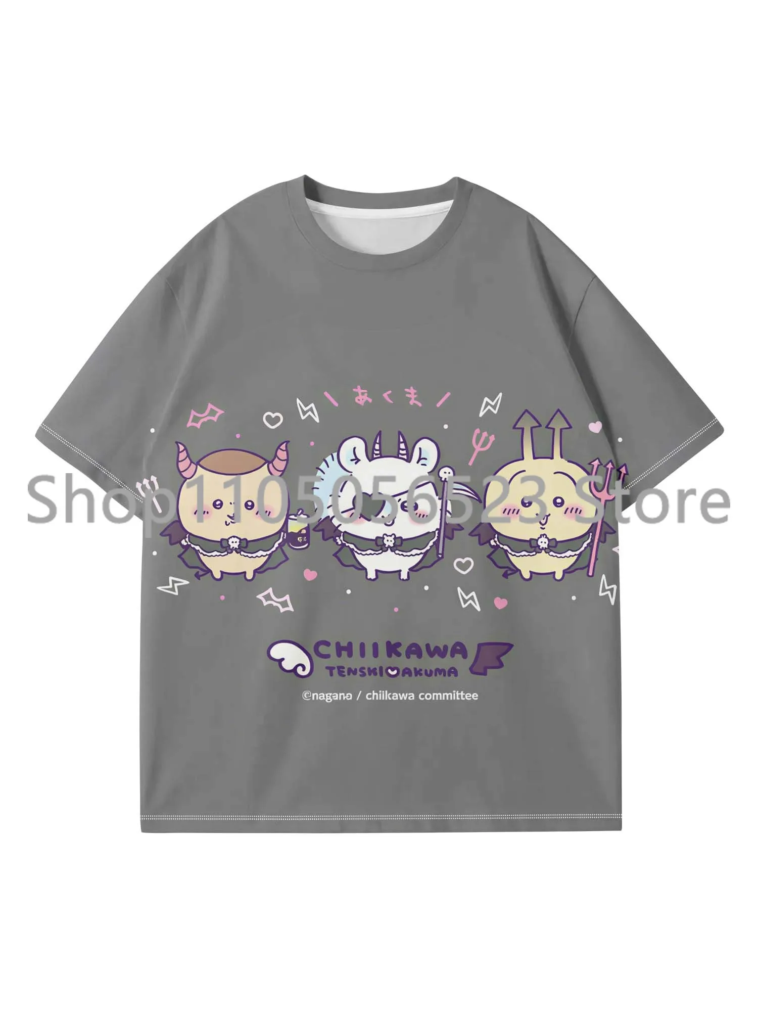 

Новинка 2025 года, футболка с героями мультфильмов Chiikawa, детская летняя повседневная футболка с короткими рукавами для взрослых, спортивная рубашка, быстросохнущие футболки