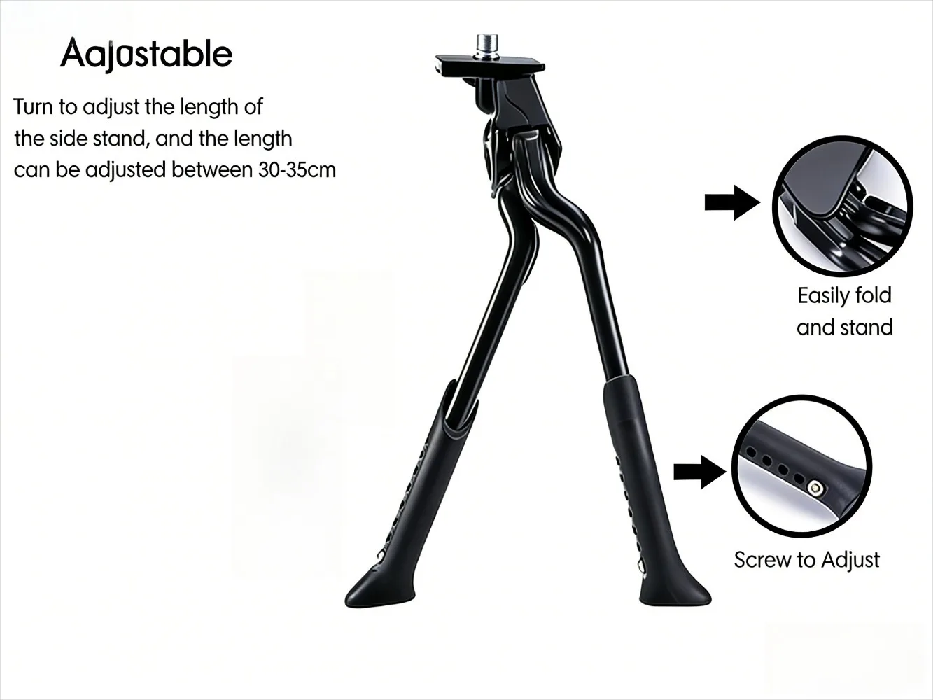 

Регулируемая подножка для велосипеда из алюминиевого сплава для шоссейных, горных и складных велосипедов 24-29 дюймов, сверхпрочная, с противоскользящей опорой