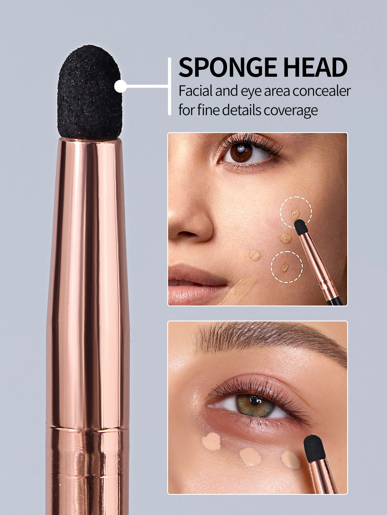 1 Stück/6 Stück Schwamm-Make-up-Pinsel-Set, Unisex, Concealer-/Lidschatten-/Tränenrinnenpinsel für flüssiges und cremiges Make-up, ideales Kosmetikgeschenk – Detail 4