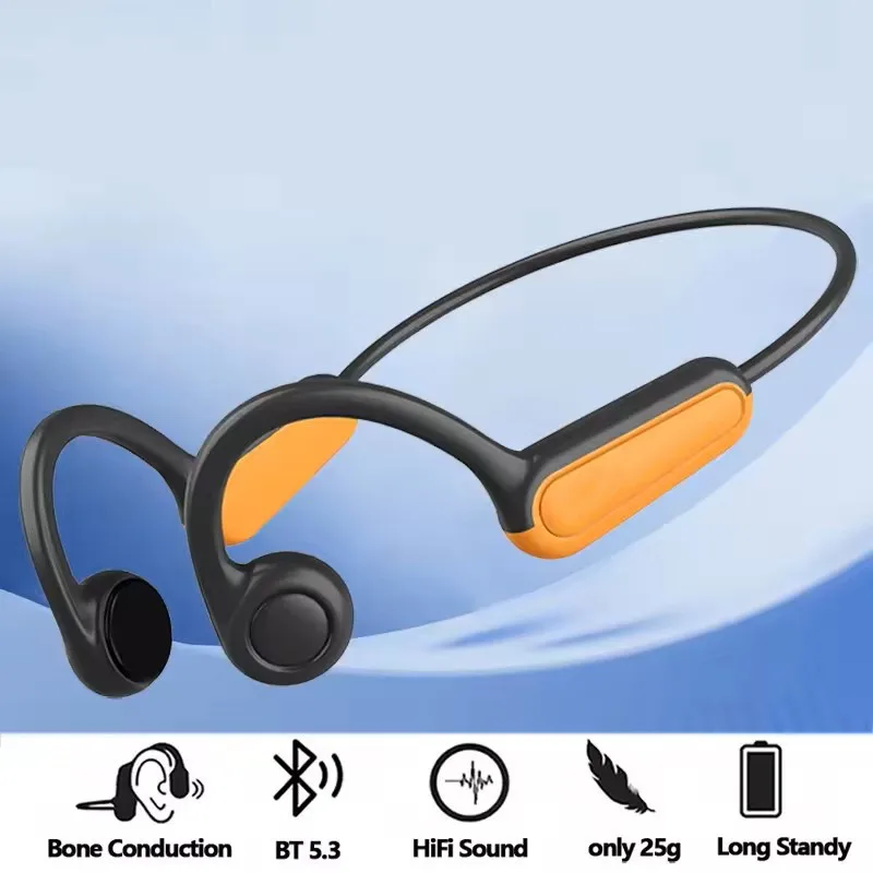

Sport Bone Conduction Headphones Open Ear Wireless for 5.3 Waterproof IPX5 LED Indicator JL Chipset Neckband Earphones