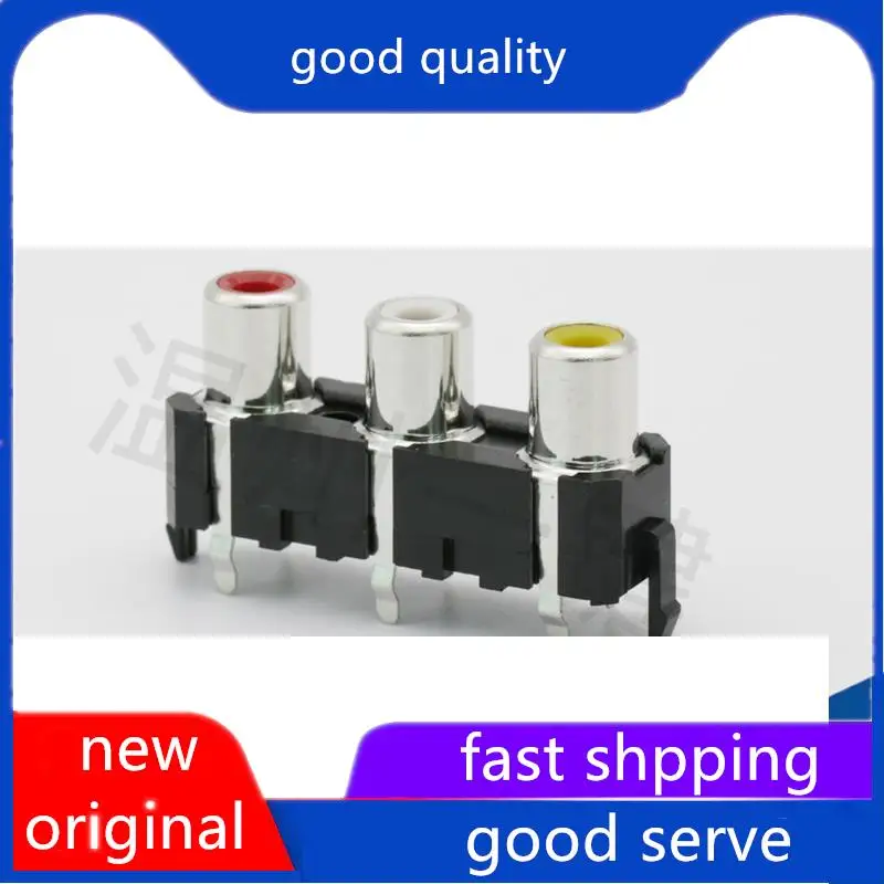 

10 шт. оригинальные новые AV3-8.4-33 разъем интерфейса лотоса аудио разъем AV аудио посвященный 3-отверстием вертикальный RCA 6-контактный