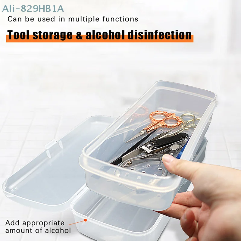 L/M Nagel En Wimper Sterilisatie Schone Opbergdoos Multi-Functionele Desinfectie Doos Dubbel Gelaagde Nail Tools Organizer