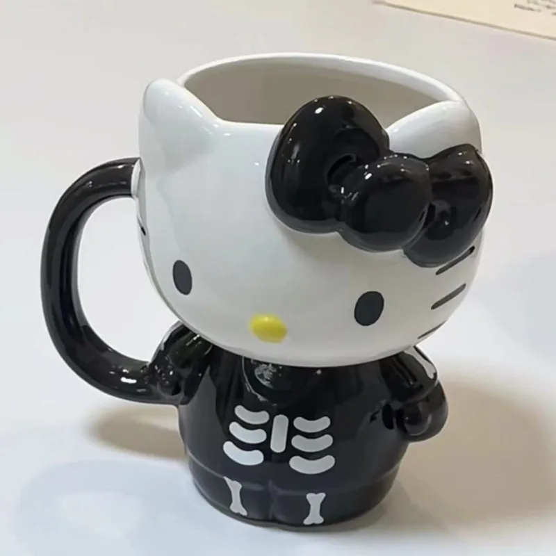 Kawaii سانريو الكرتون مرحبا كيتي الإبداعية القوس لطيف الكرتون كوب سيراميك سعة كبيرة القدح الحليب فنجان القهوة هدية عيد جديد