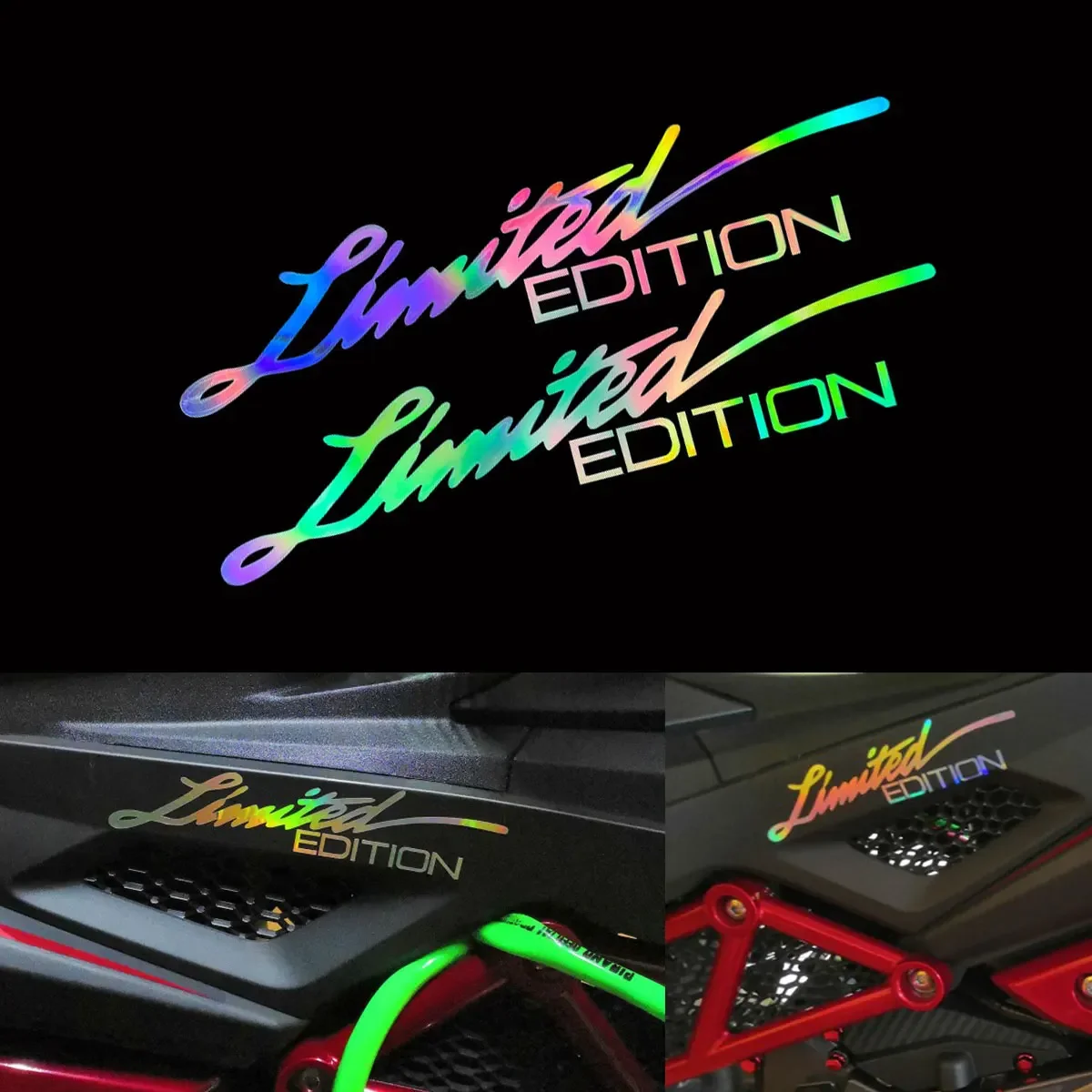Pair LIMITED EDITION Car Motocycle Moto Reflective Stickers Decals Accessories for Suzuki Yamaha BMW Honda KTM Kawasaki Vespa