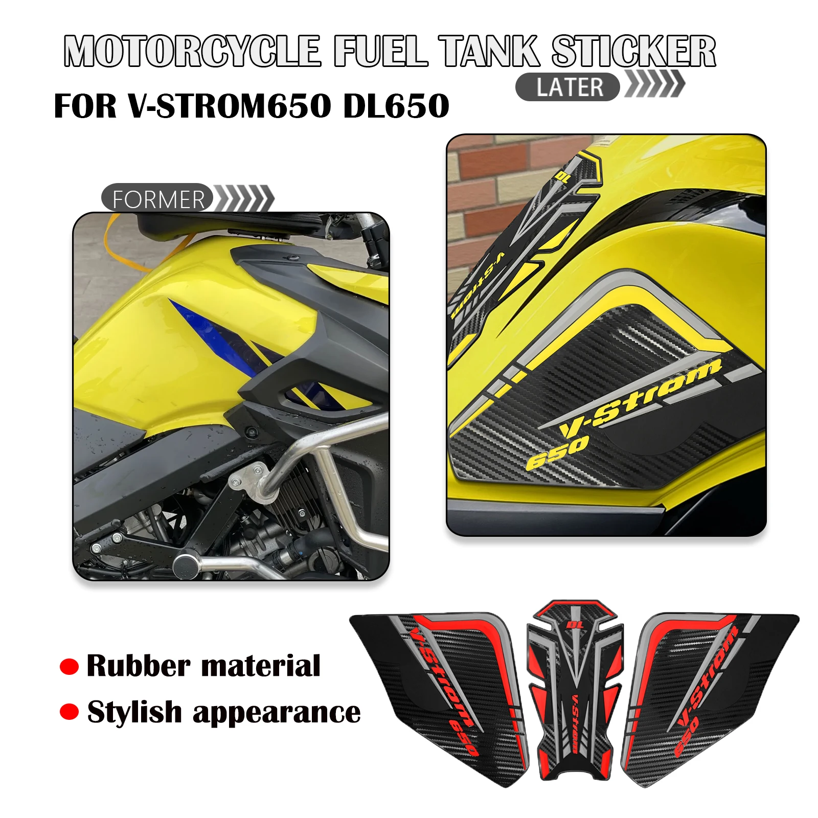 

For VSTROM 650 V-Strom 650 DL650 2017-2023 Motorcycle Accessories Side Fuel Tank Pads Protector Stickers Knee Grip Traction Pad