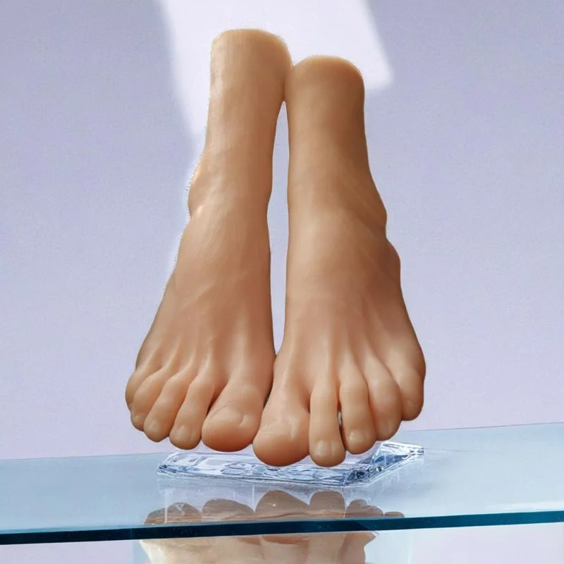 

Male Foot Model Realistic Nail Practice Mannequin Feet Fetish For Photograph Shoes Sock Display Lifelike Silicone Feet TPE 4301