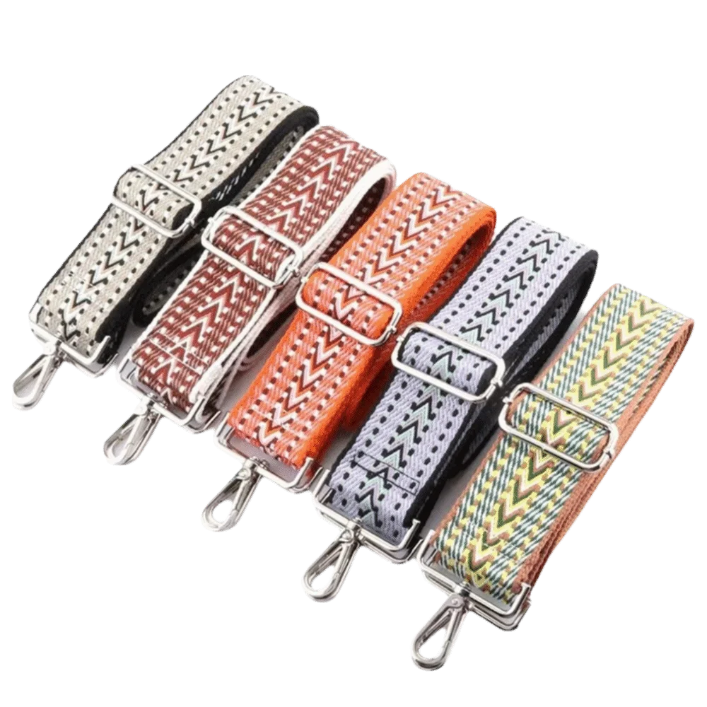 Polyester Bag Shoulder Strap 5cm Width Ethnic Pattern Handbag Replacement Strap Adjustable Jacquard Craft Shoulder Handbag Belt