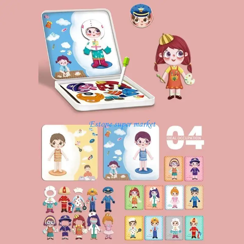 090B Holz Lernspielzeug Magnetische Puzzle Spiele Tiere Fahrzeug Zeichenbrett Staffelei für Kinder Kleinkind 3+