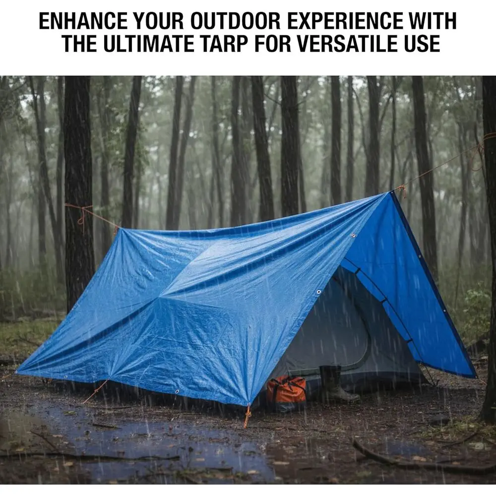 قماش القنب عالي التحمل مقاوم للماء مقاس 30 × 50 - غطاء خارجي سميك 5MIL للتخييم والملاجئ والمزيد
