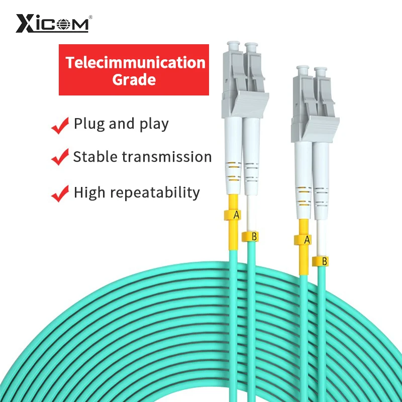 10G OM3 UPC Multimode Duplex Fiber Optic Patch Cord Max Transmission Distance 300M 2.0 3.0mm LC-FC-SC-ST Optical Fiber Cable