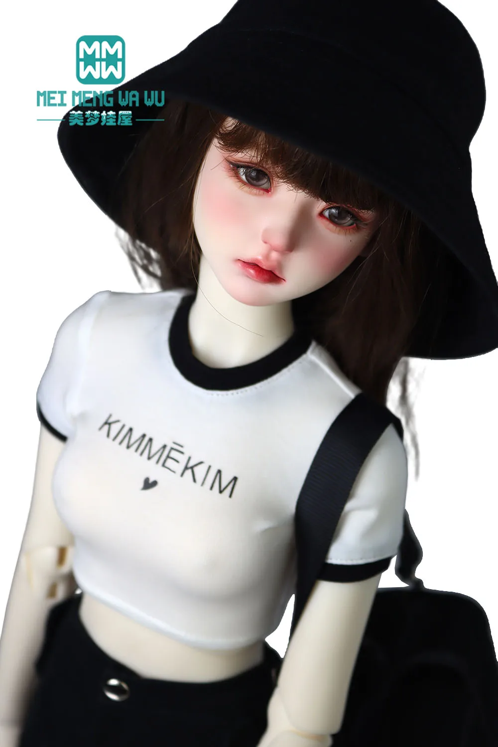 

BJD Doll clothes for 1/3 1/4 BJD Doll clothes DD SD MSD Doll Fashion letter t-shirt Denim skirt