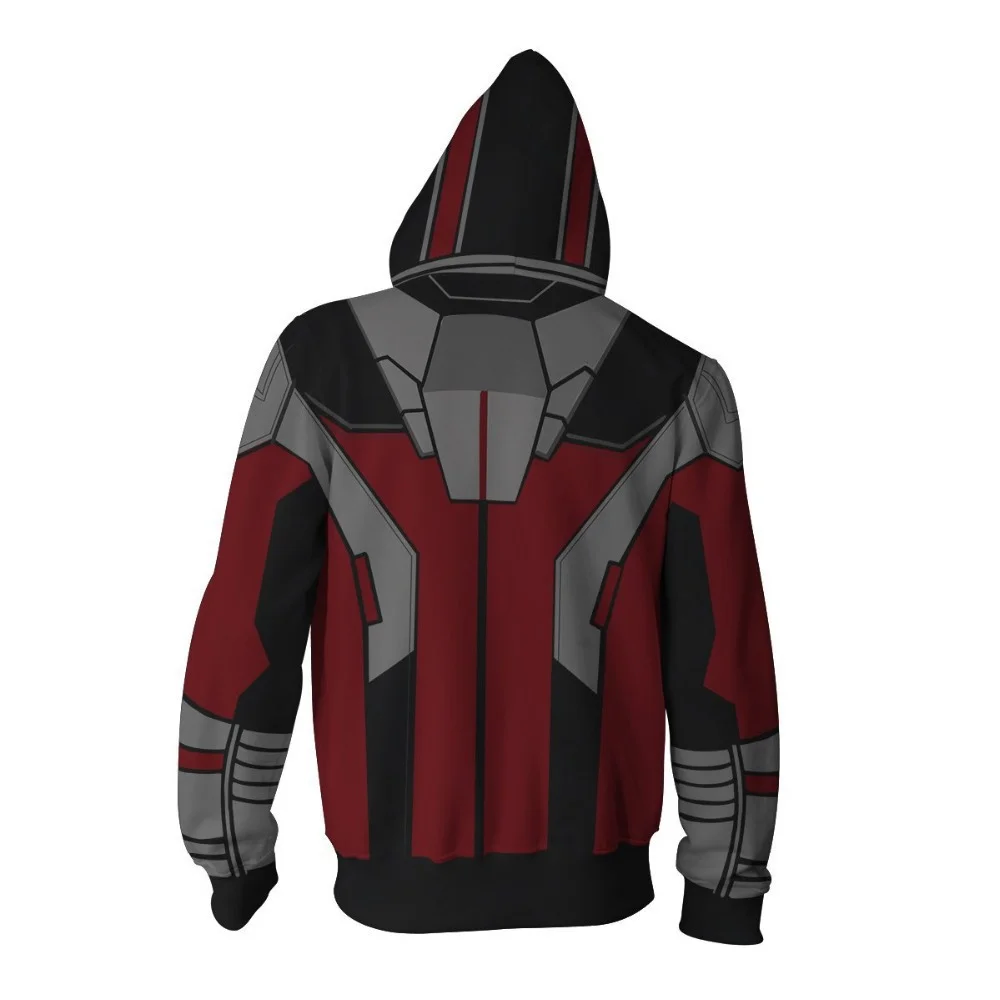 Movie Ant-Man and the Wasp Cosplay Hoodie 3D Printed Sports Wear Fashion Ant man Jacket  Zip Up Thin Party Costume for Unisex