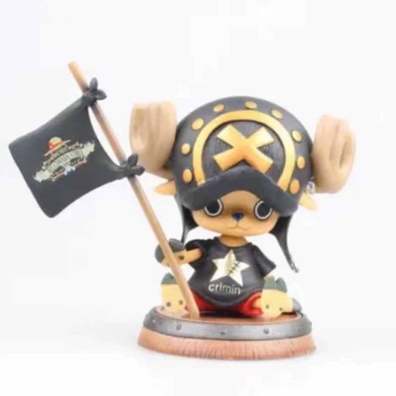 9cm One Piece Figure Anime Chopper With Flag Action Figurine Doll Model Toys PVC Statue Collection Car Decoration Children Gifts