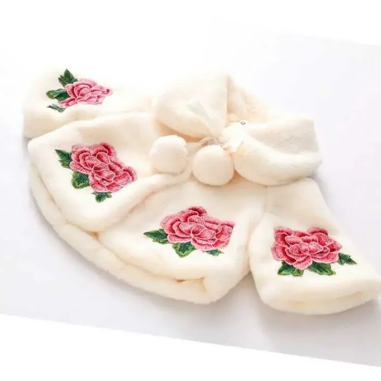 عباءة أطفال عباءة فرو مقلدة ، عباءة طفلة صغيرة ، سترة رأس للرضع ، ملابس أطفال ، ربيع وخريف