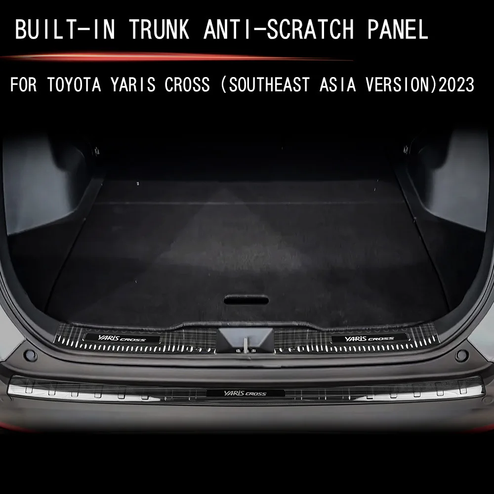 

Для Toyota Yaris Cross 2024 2025 автомобильные аксессуары, защитная пластина заднего бампера, защитная накладка на порог багажника, наклейки