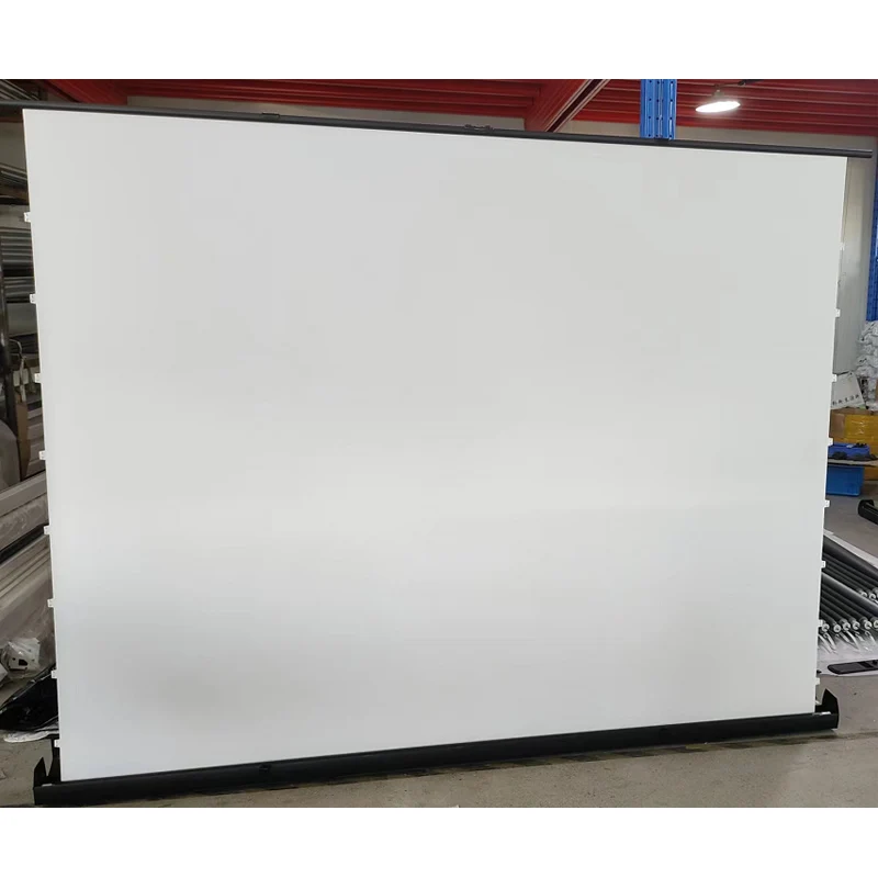 Floor Stand Pull Up Projector Screen with Tab Tension60~120 Inch for Home Cinema Exhibition Outdoor Projection  Cinema White