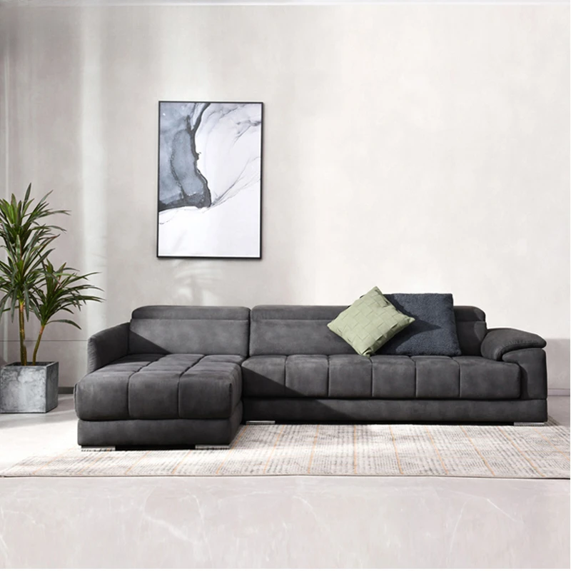 Contemporary Sofa Set Furniture L Shape Sleeping Electric Slip Sofa Bed Fabric Couch Living Room Sofas