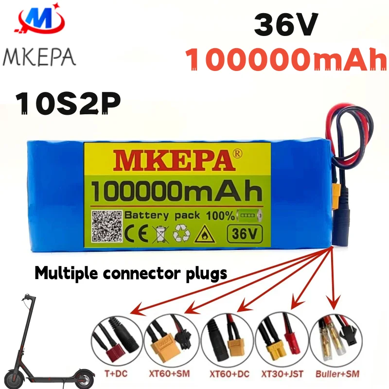 

MKEPA 10S2P 36V 100000mAh 36V Electric Scooter Battery Lithium Electric Scooter 500W Electric Scooter Battery 36v 10s2p Battery