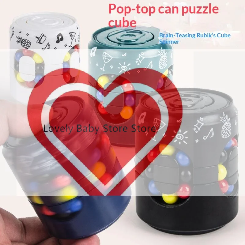 【BS】Multiple Functions Fidget Toy Magic Colorful Beans Finger Spinning Relieves Stress Decompression Gift For Children And Adult