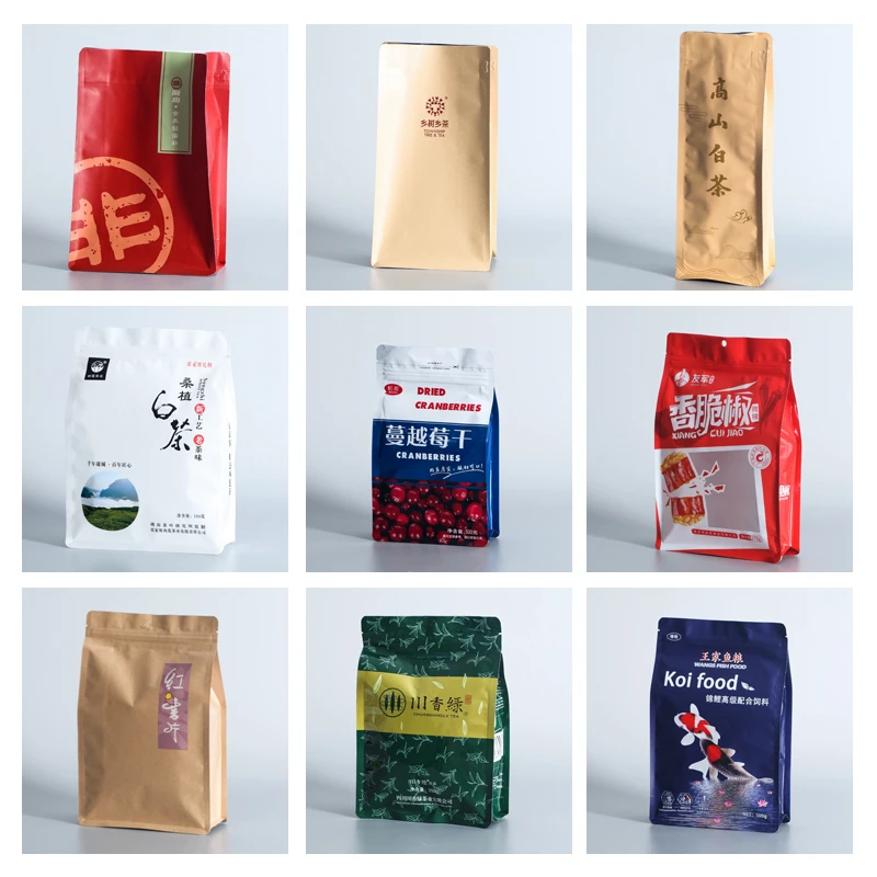 BIAO Customized Eight-Sided Self-Sealing Aluminum Foil Zipper Coffee Bags For Food Packaging - Detail 1