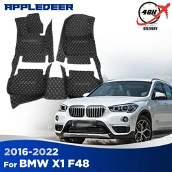 Car Floor Mats For BMW X1 F48 2016-2022 2021 2020 2019 2018 2017 Custom Auto Foot Pads Carpet Cover Interior Accessories