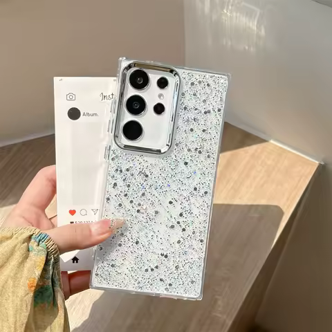 Bling Glitter Clear Case For Samsung Galaxy S25 S24 S23 S22 S21 Plus Ultra FE Note 20 A55 A54 A53 A56 A36 Shockproof Shiny Cover